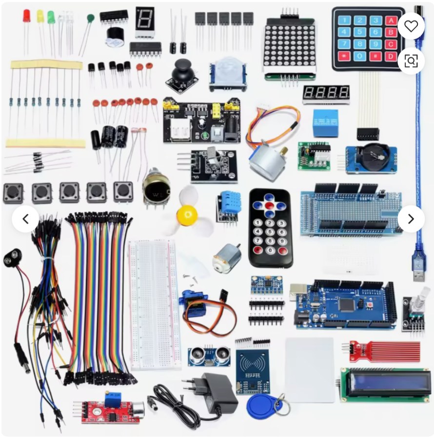 The Motion and Control Kit parts laid out